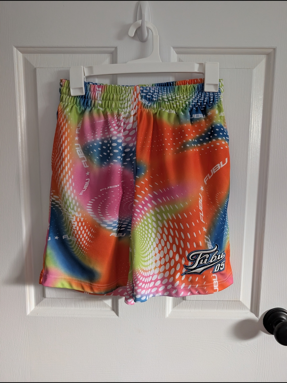 FUBU Forever 21 Women's Neon Multi-Color Athletic Shorts Medium